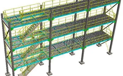 Modelo 3D de la estructura para contenedores
