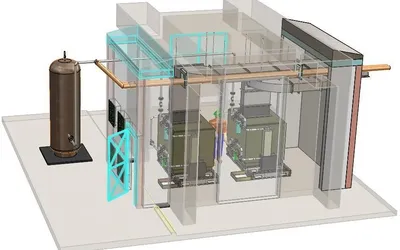 Modelo 3D de la sala de compresores