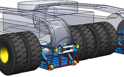 Modelo 3D del equipo para movilizar excavadoras