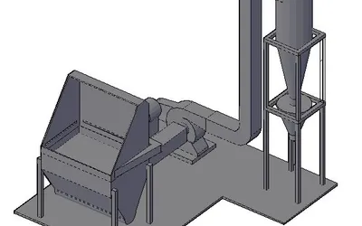 Modelo 3D de un equipo de acero inoxidable